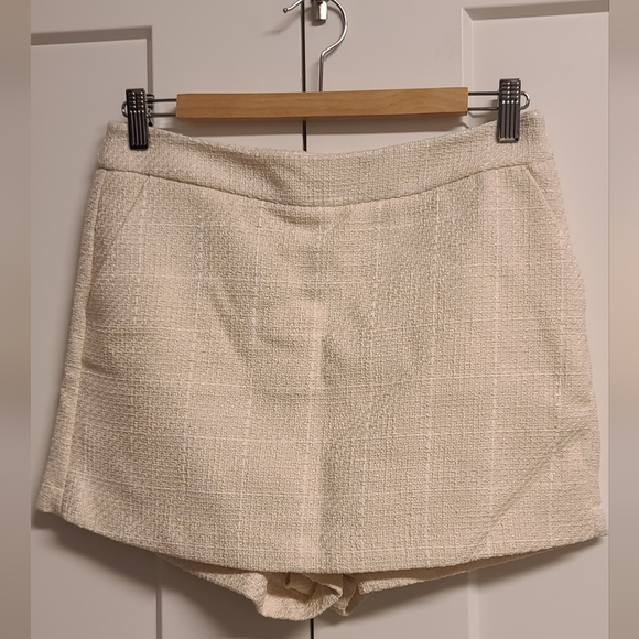 NWT Zara TEXTURED PLAID SKORT ECRU 7484/027 Size S - Picture 4 of 12